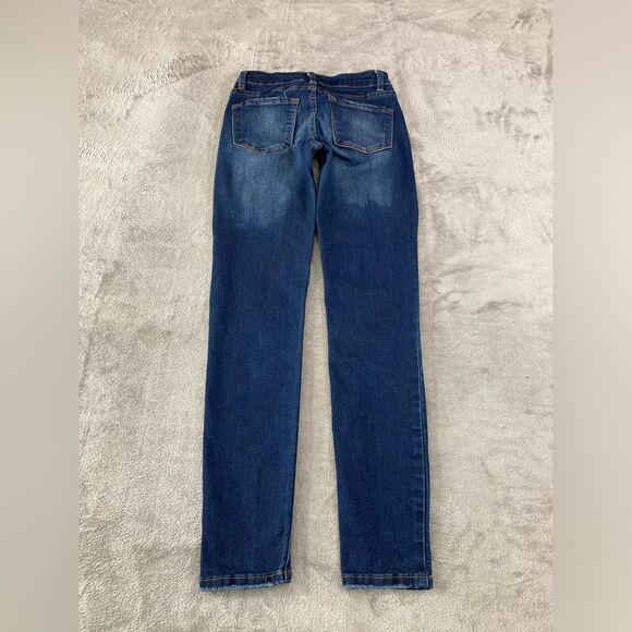 Kancan Jeans Women’s 1/24 Blue Distressed Denim Low Rise Skinny Leg Casual - Picture 3 of 11